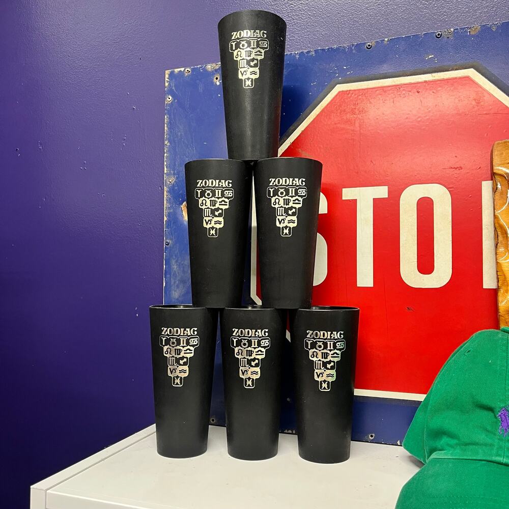 Vintage Nasco Set of 6 Plastic Zodiac Tumblers